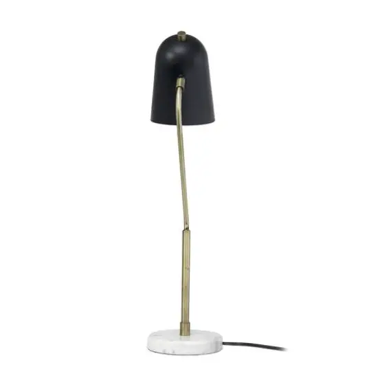Lalia Home 24" Asymmetrical Marble and Metal Desk Lamp with Black Shade {8}