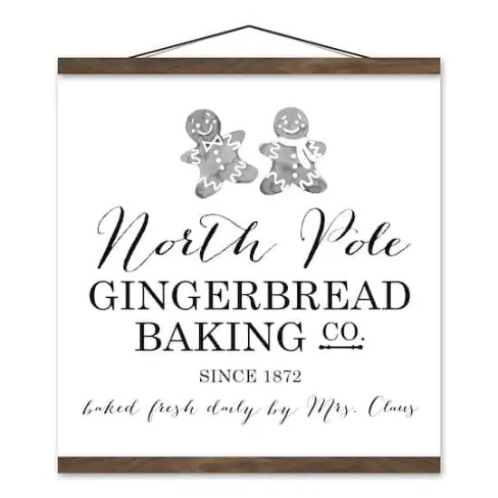 North Pole Gingerbread Co. 16x16 Teak Hanging Canvas {1}