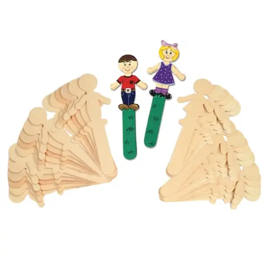 Creativity Street® 5.5" Natural Wood People-Shaped Craft Sticks, 3 Packs of 36 {3}