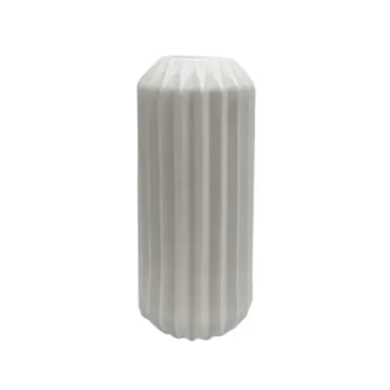 9" White Geometric Ceramic Vase by Ashland&reg; {1}