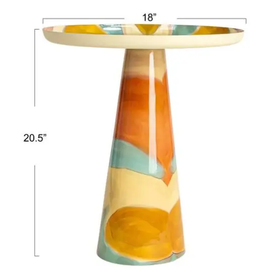Hello Honey&reg; Multicolor Vibrant Mosaic Enameled Metal Table {13}