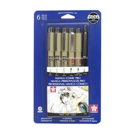 Pigma&reg; Micron&trade; Manga-Comic Pro 6 Piece Set {1}
