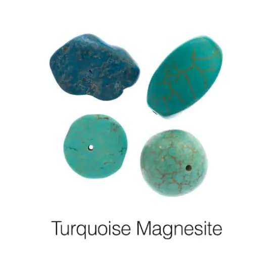 John Bead Earth's Jewels Natural Stone Bead Assortment, 100g Dyed Turquoise Magnesite {4}