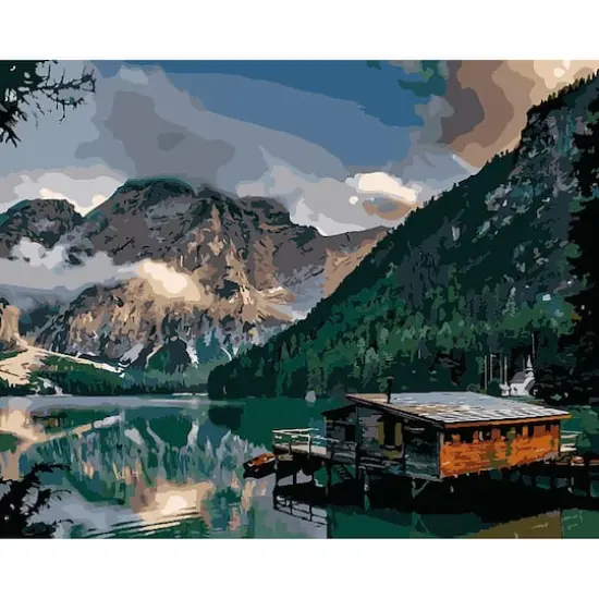 Winnie's Picks A Norwegian Fjord Cabin Adult Paint by Numbers Kit {1}