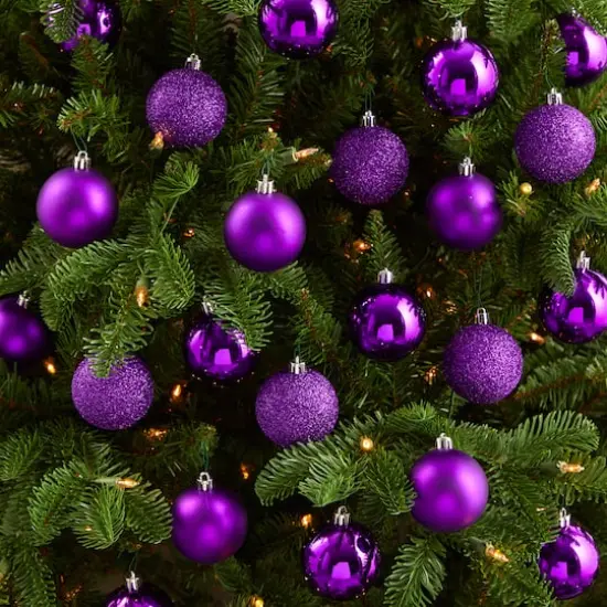 30ct. 2.5" Purple Shatterproof Christmas Ornaments {5}