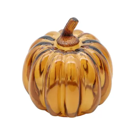 4.5" Glass Pumpkin Tabletop D&eacute;cor by Ashland&reg; Amber {3}
