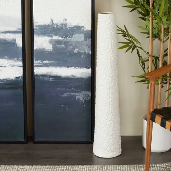 Modern Ceramic Vase with Bubble Texture White {7}