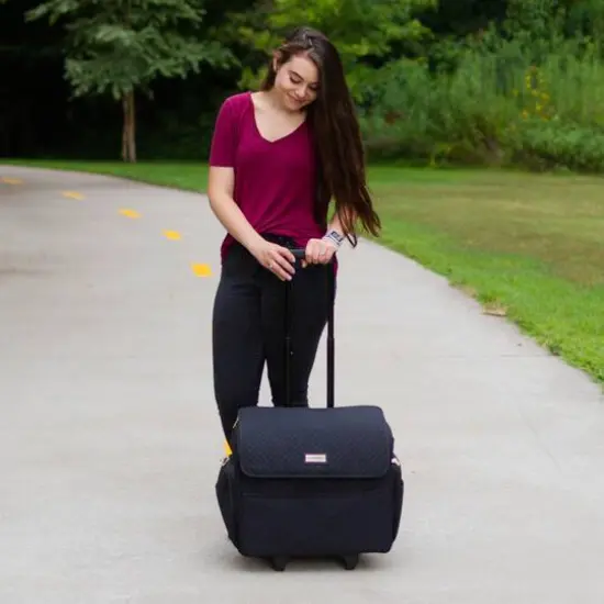 Everything Mary Black Stamped Rolling Sewing Machine Tote {8}