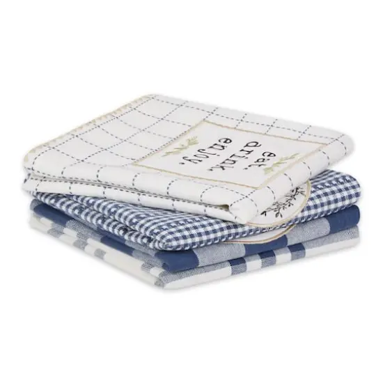 French BlueFarm To Table Embellished Dishtowel (Set of 4) {4}