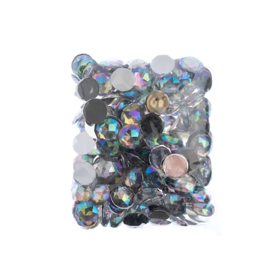 John Bead 16mm AB Acrylic Round Flat Back Rhinestones, 200ct. Crystal AB {4}