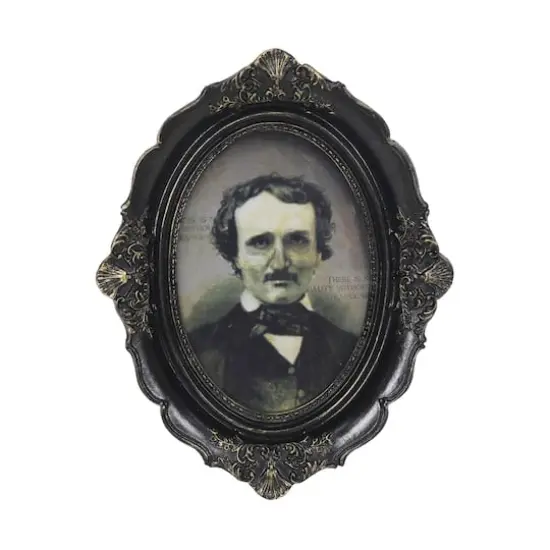 8.25" Lenticular Skeleton Edgar Allen Poe Tabletop Décor in Ornate Frame by Ashland® {1}