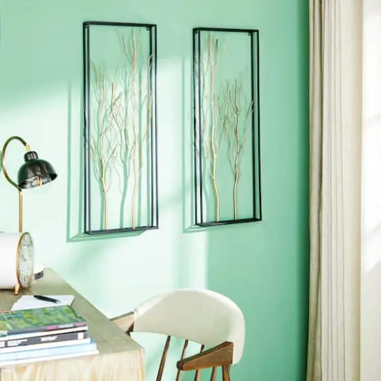 36" Gold Metal Glam Floral Wall D&eacute;cor Set {7}