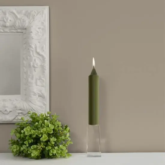 Root Candles 7" Unscented Smooth Collenette Taper Candles, 4ct. Dark Olive {5}