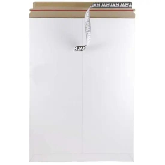 JAM Paper 13" x 18" Flat Photo Mailer Peel & Seal Closure Envelopes, 6ct. White {4}