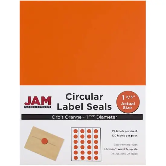 JAM Paper Orange Mailing Address Label Combo Set {5}