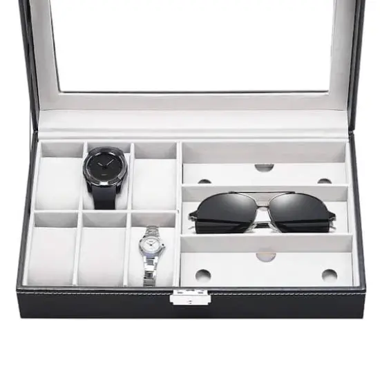 Midnight Black Dark Jewelry Watch Box {4}