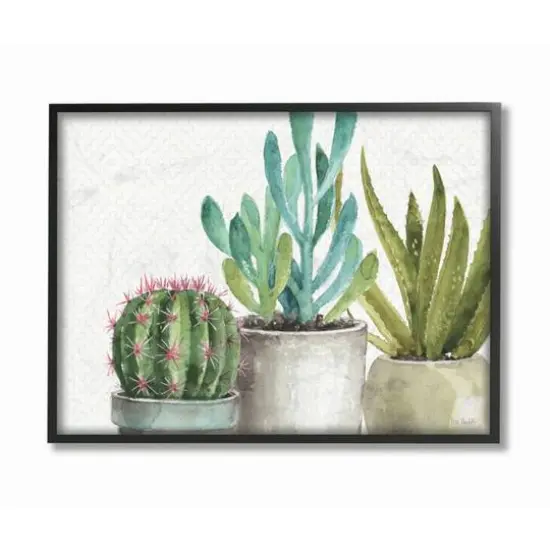 Stupell Industries Modern Succulents Black Framed Wall Print {1}