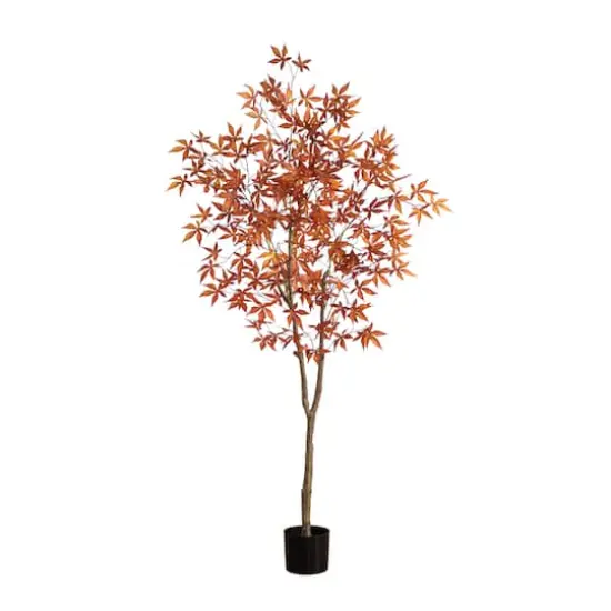 6ft. Orange Japanese Maple Artificial Potted Tree {1}