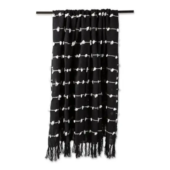 DII&reg; Black Woven Loop Throw {4}