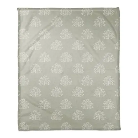 Blooming Bush Coral Fleece Blanket Sage {1}