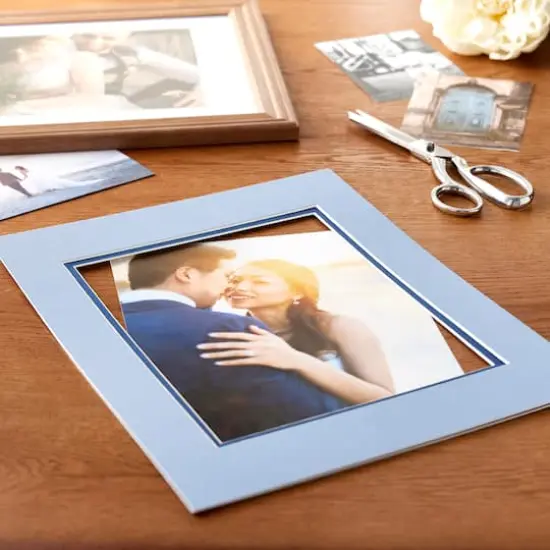 11" x 14" Double Mat By Studio D&eacute;cor&reg;, 8" x 10" Opening Military Blue {3}