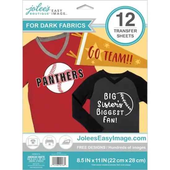 Jolee's Boutique® Easy Image® For Dark Fabrics Transfer Sheets, 12ct. {1}