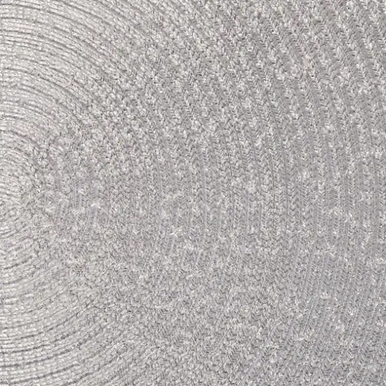DII&reg; Metallic Silver Round Polypropylene Woven Placemat (Set of 4) {10}