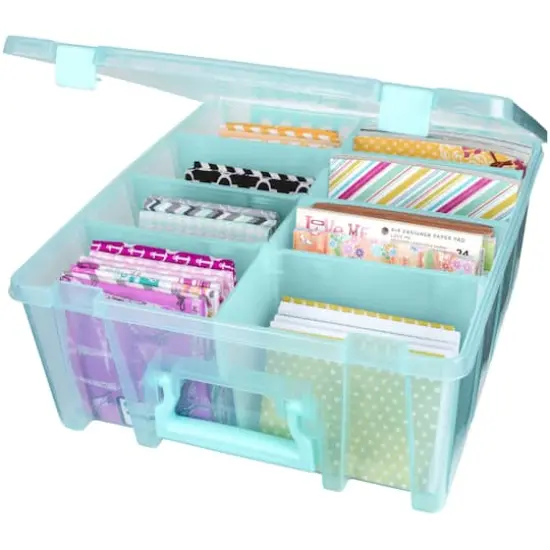 ArtBin&reg; Aqua Mist Super Satchel&trade; Double Deep Storage Bin with Dividers {5}
