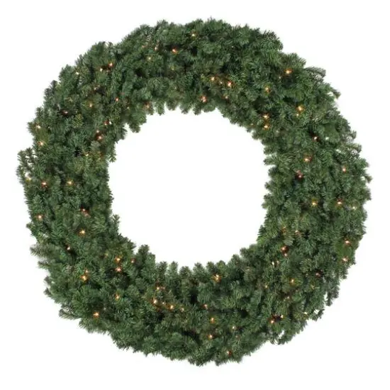7ft. Pre-Lit Commercial Canadian Pine Artificial Christmas Wreath {1}