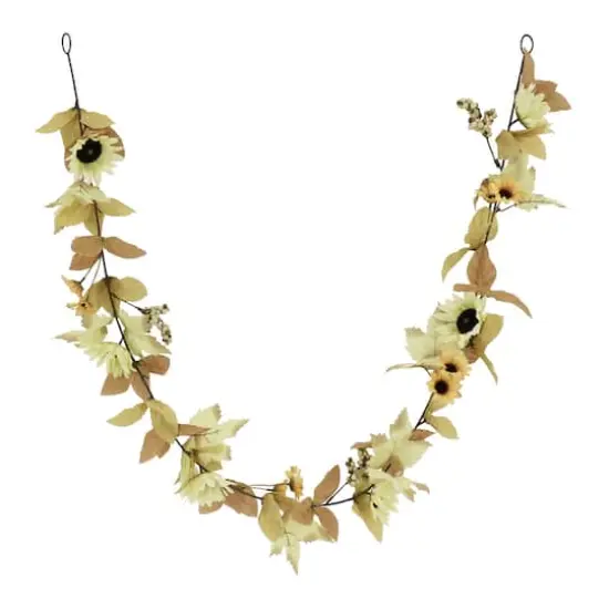 6ft. Cream Sunflower & Berry Garland by Ashland&reg; {1}