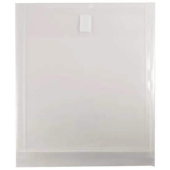 JAM Paper VELCRO&reg; Closure 9.75" x 11.75" Expandable Open End Envelopes, 12ct. Clear {1}