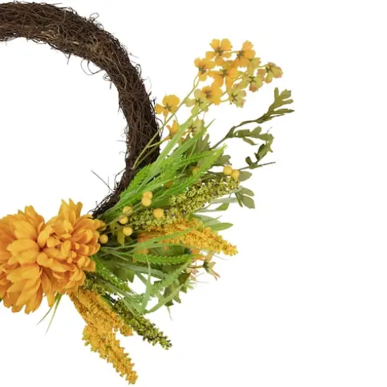 22" Peonies Artificial Fall Harvest Twig Wreath {3}