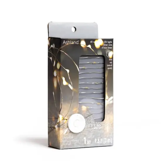 40ct. Warm White Silver Wire LED String Lights by Ashland® {8}