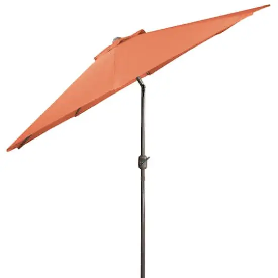 9ft. Outdoor Patio Market Umbrella with Hand Crank & Tilt Orange/Brown {6}