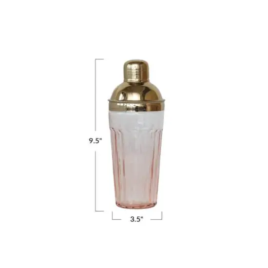 Hello Honey&reg; 20oz. Pink & Gold Glass Cocktail Shaker {5}