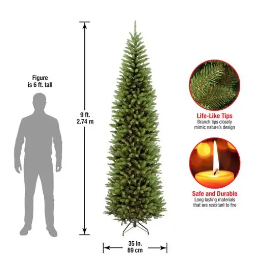 9ft. Unlit Kingswood&reg; Fir Pencil Artificial Christmas Tree {7}