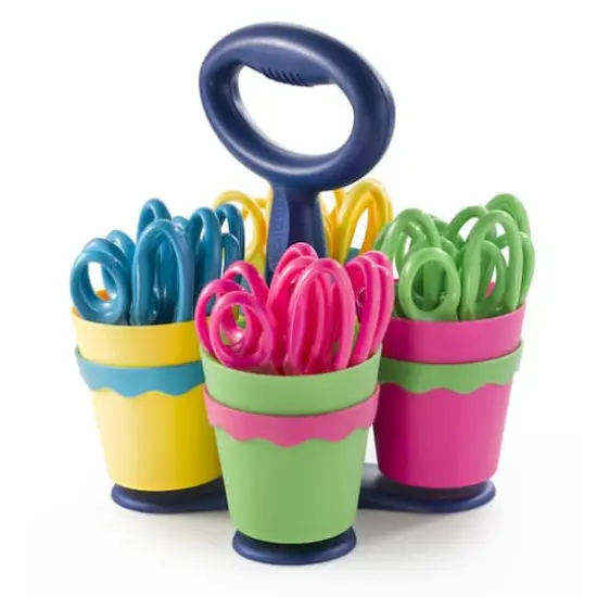 Westcott&reg; KleenEarth&reg; Antimicrobial Scissor Caddy with 24 Pointed 5" Scissors {1}