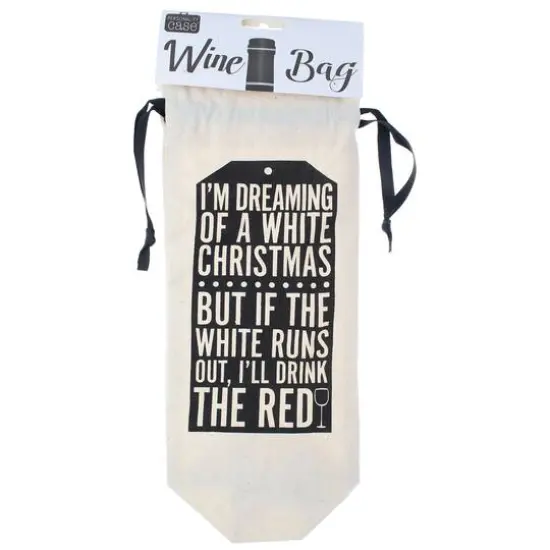 Personality Case&trade; Natural White Christmas Gift Tag Wine Bag {4}