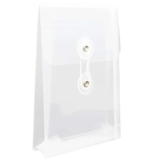 JAM Paper 4.25" x 6.25" Plastic Button & String Tie Closure Envelopes, 12ct. Clear {5}