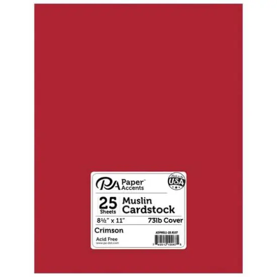 PA Paper&trade; Accents 8.5" x 11" 73lb. Smooth Cardstock, 25 Sheets Crimson {1}