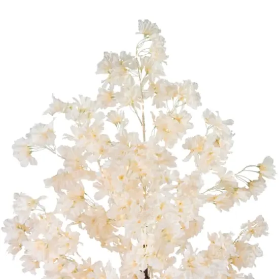 6ft. Pre-Lit White Floral Artificial Christmas Tree, Warm White LED Lights {5}