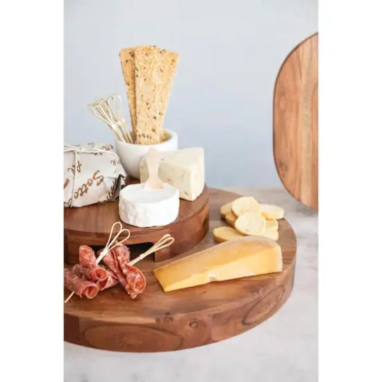 Hello Honey&reg; 10" Natural Acacia Wood Cake Pedestal {7}