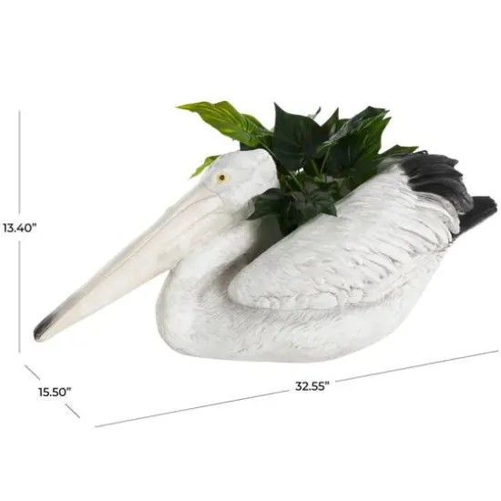 33" Light Gray Pelican Textured Planter {8}