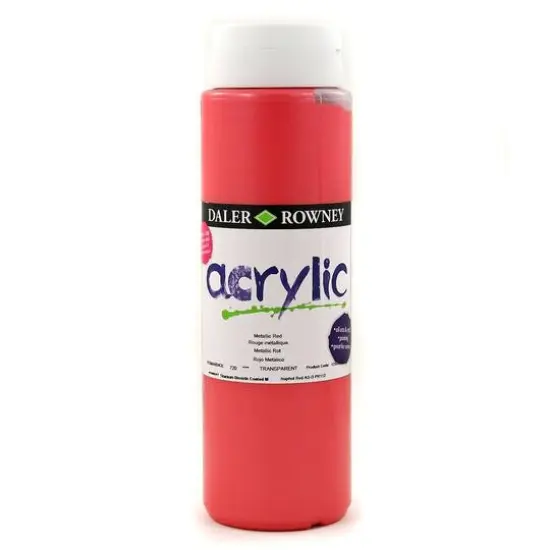Daler-Rowney&reg; Graduate Acrylic, 500mL Metallic Red {1}