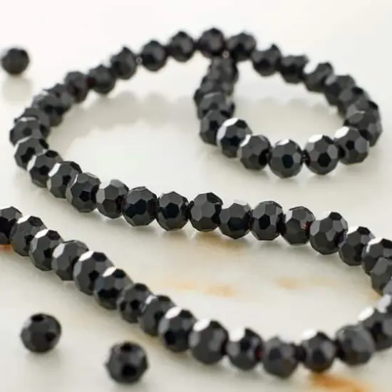 Black Faceted Glass Beads, 3mm by Bead Landing&trade; {3}