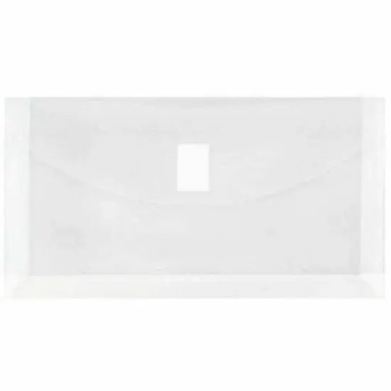 JAM Paper 5.25" x 10" Plastic #10 Hook & Loop Envelopes with 1" Expansion, 24ct. Clear {1}
