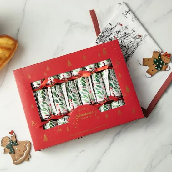 Glitzhome&reg; 10" Christmas Holy Leaves Party Cracker with Gift Contents, 8ct. {3}