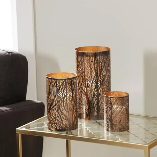 Set of 3 Metal Eclectic Lantern, 6", 9", 12 Bare Tree Branch {10}