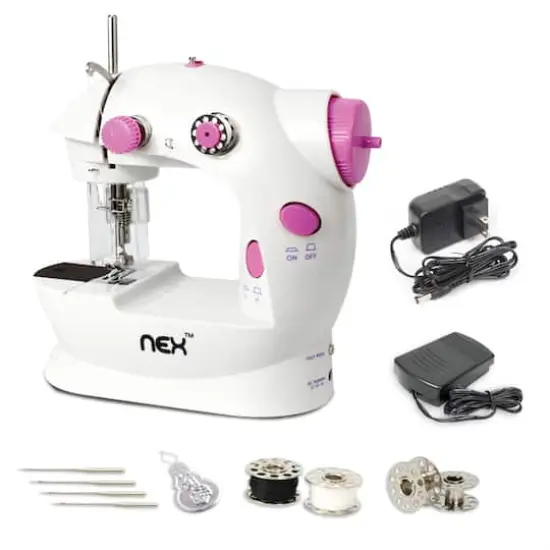NEX&trade; Cute Pink Flex-Speed Double-Thread Cordless Easy Sewing Machine with Needle Protector {4}