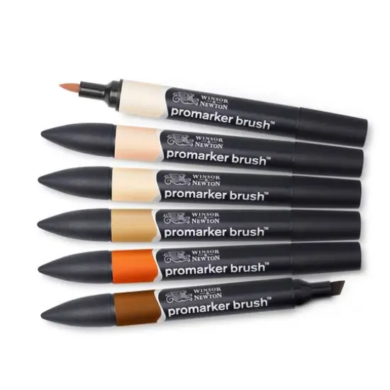 Winsor & Newton&reg; 6 Skin Tone Promarker Brush&trade; Set {4}